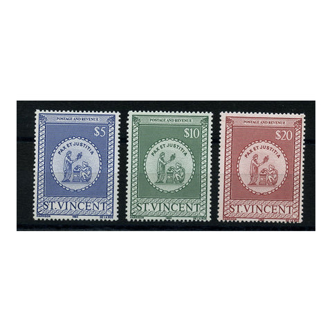 St Vincent 1980 Postal-fiscal trio, u/m. SGF2-5_SALVF0002M