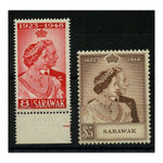 Sarawak 1948 Silver Wedding, u/m, minute tone. SG165-66