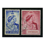 Seychelles 1948 Silver Wedding, fine cds used. SG152-53_SEYC0152U