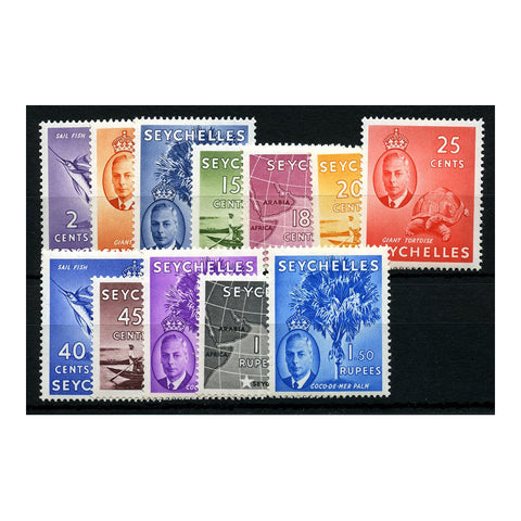 Seychelles 1952 Definitive short set to 1.50r, fresh mtd mint. SG158-69_SEYC0158MMSH