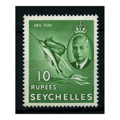 Seychelles 1952 10r Sail fish, lightly mtd mint. SG172_SEYC0172MML