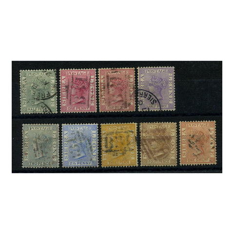 Sierra Leone 1884-91 New colours definitive set, inc both shades 1d, good to fine used. SG27-34_SIER0027U