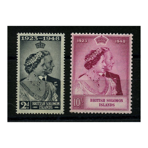 Solomon Is 1948 Silver Wedding, u/m.  SG75-76_SOLO0075M