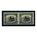 SA 1951-54 5/- black & blue-green, horz pair, fresh mtd mint. SGO49