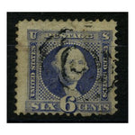 USA 1869 6c Ultramarine, good to fine used, corner crease. SG117