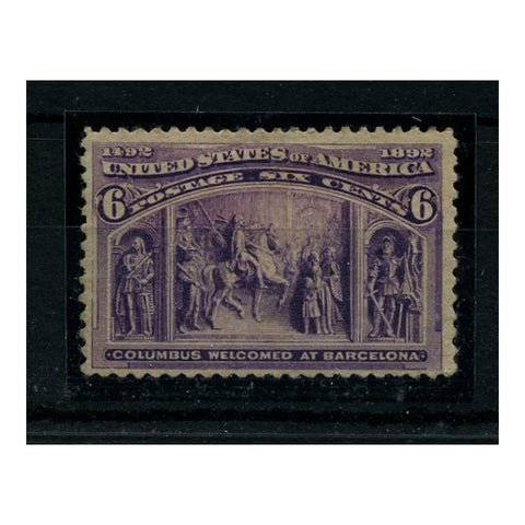 USA 1893 6c Columbus in Barcelona, fine mtd mint. SG240_USA0240MM