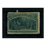 USA 1893 15c Blue-green (announcing discovery), mtd mint, faulty. SG243_USA0243MMX
