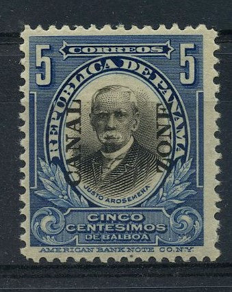 Panama CZ 1909 5c Black & Indigo, fine mtd mint. SG52