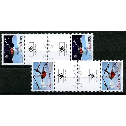 Aland 2015 Christmas, u/m. SG427-28 gutter pairs