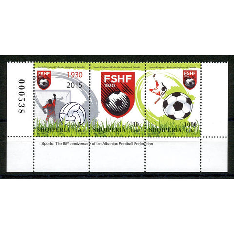 Albania 2015 Football Federation, u/m. SG3478-80