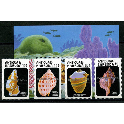 Antigua (Barbuda) 1986 Sea Shells, u/m. SG895-8 + MS899