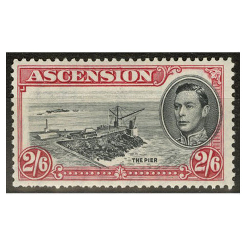 Ascension 1938-53 2/6d Black & deep carmine, Perf 13, fine mtd mint. SG45c