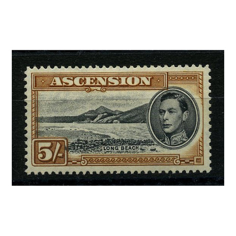 Ascension 1938-53 5/- Black & yellow-brown, Perf 13, fine mtd mint. SG46a