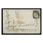NSW 1851 2d Dull-blue, plate V, used on tidy cover from Parramatta to Sydney, tied. SG37