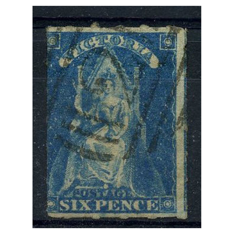 Victoria 1858 6d Bright blue, rouletted, lightly used. SG73