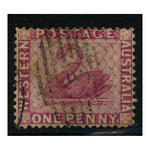 W Australia 1861 1d Rose, perf 14 (Somerset House), good to fine used. SG38