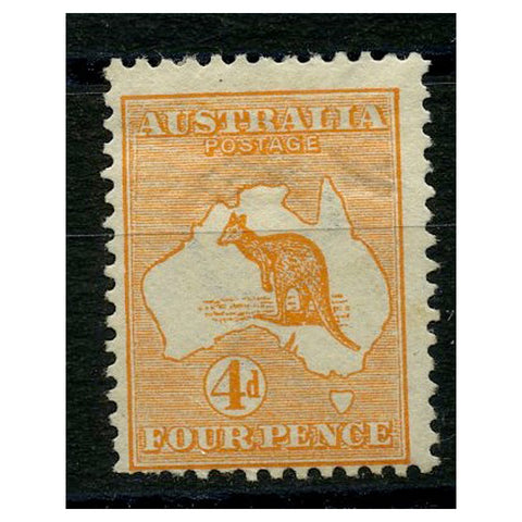 Australia 1913-14 4d Orange, die II, fresh mtd mint, faulty. SG6