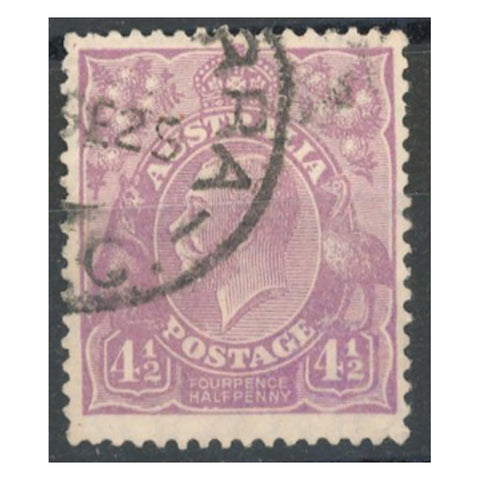 Australia 1928-30 41/2d Violet, die I, Perf 131/2x121/2, cds used. SG103