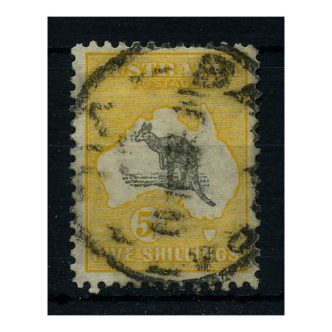 Australia 1929-30 5/- Grey & yellow, fine postal cds used. SG111