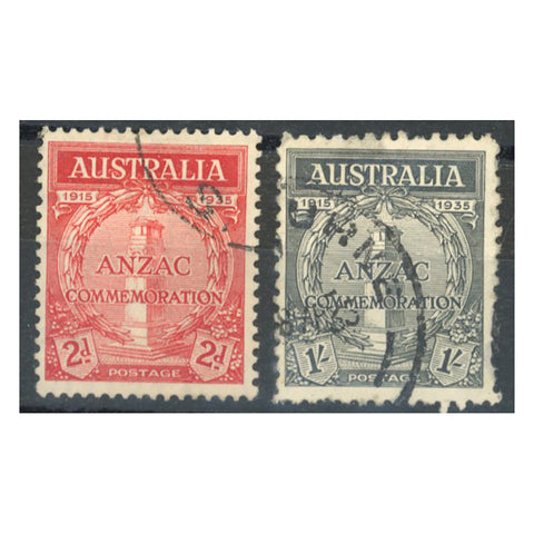 Australia 1935 Anzac, fine cds used. SG154-55