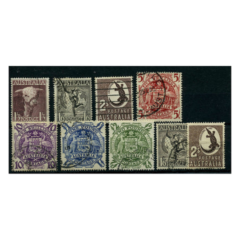 Australia 1948-56 High value definitive set, fine used. SG223-24f
