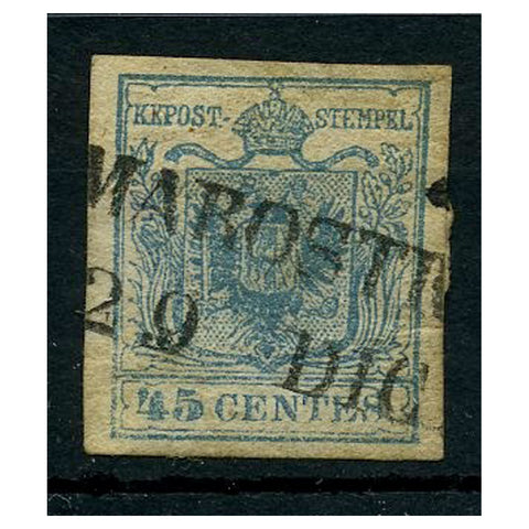Lomb-Ven 1850 45c Blue, type III, 4 marg, overall tone. SG5e