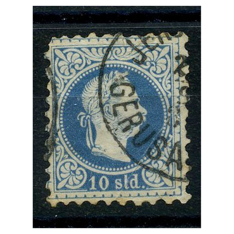 Austria (PO TE) 1875-83 10sld Blue, fine, perf 9-1/2x10-1/2, used Jerusalem cds, minor fauls. SG11b