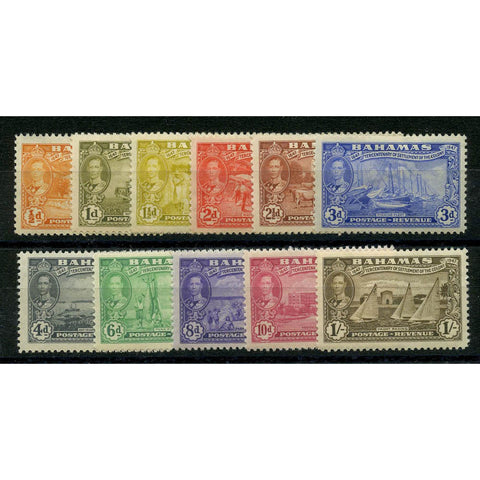 Bahamas 1948 Tercentenary short set to 1/-, fresh mtd mint, minor gum thins. SG178-88