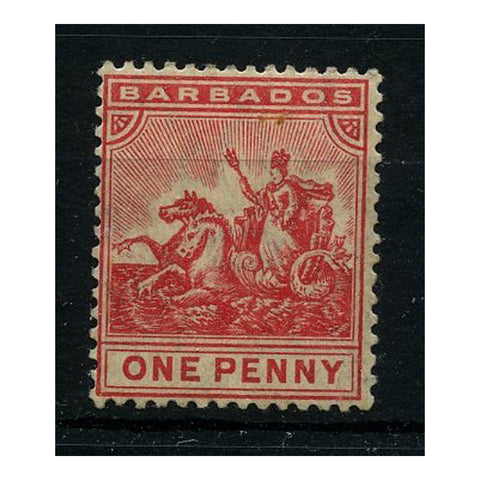 Barbados 1905 1d Carmine lightly mtd mint. SG137