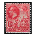 Barbados 1912-16 1d Rose red, fine mtd mint. SG172