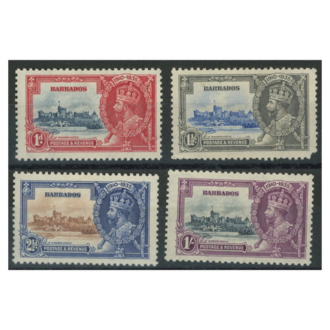 Barbados 1935 Silver Jubilee, fresh mtd mint, 1-1/2d corner damaged. SG241-44
