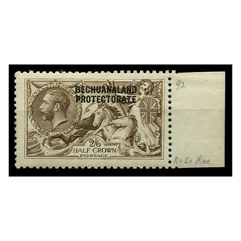 Bechuanaland 1917-24 2/6d Sepia, De La Rue, very fresh lightly mtd mint. SG86