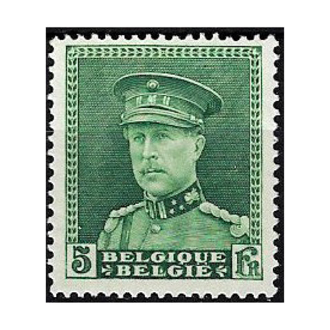 Belgium 1931-32 5f Green,  mtd mint. SG590