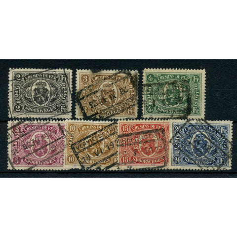 Belgium 1921 Set to 20f, good to fine box cancel used, 3f faulty. SGP312-18