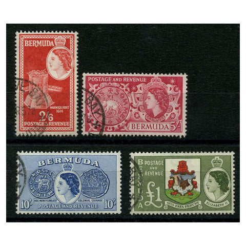 Bermuda 1953-62 2/6d - £1 Definitive top vals, cds used. SG147-50