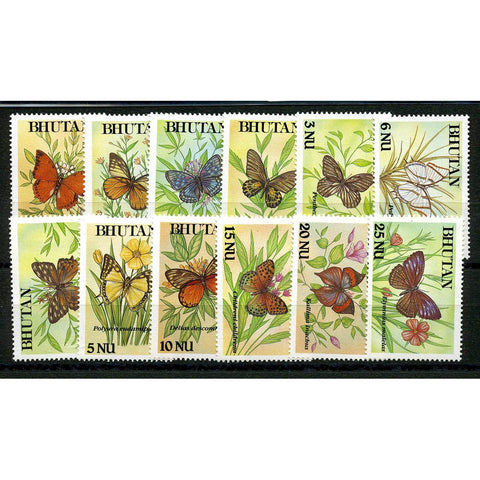 Bhutan 1990 Butterflies, mtd mint. SG838-49