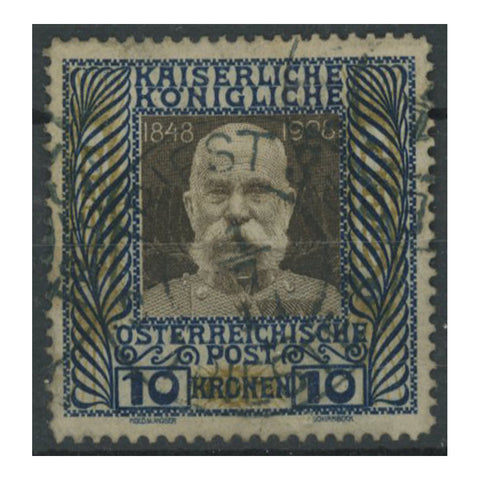 Bosnia 1908 10k Franz Jospeh, used with 'Triest' cds cancels. SG206