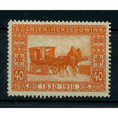 Bosnia 1910 40h Mail coach, mtd mint, gum weak. SG353