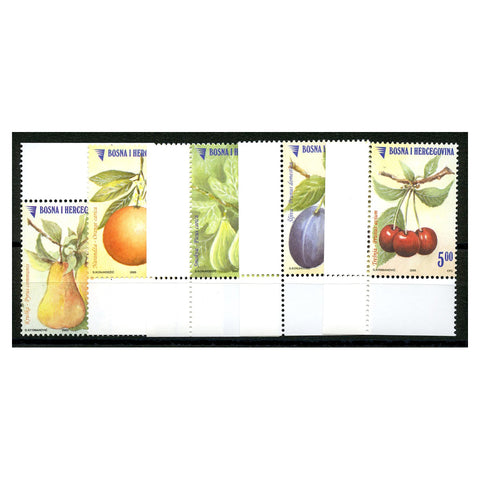 Bosnia 2005 Fruit, u/m. SG822-26 + labels