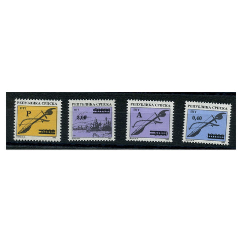 Bosnia (Rep Srp) 1993 Definitives Surcharged, u/m. SGS42-45