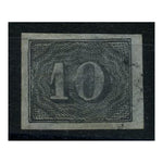 Brazil 1850 10r Black / greyish, 4 margins, good to fine used. SG17B