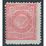 Brazil 1893 100r Rose, fresh mtd mint. Centered to TL. SG114