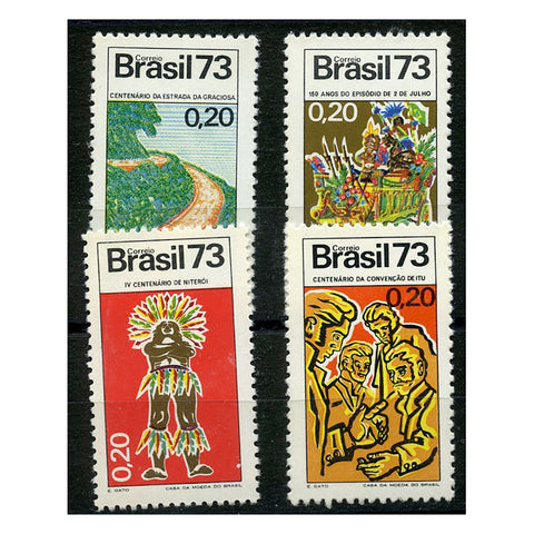 Brazil 1973 Anniversaries, u/m. SG1438-41