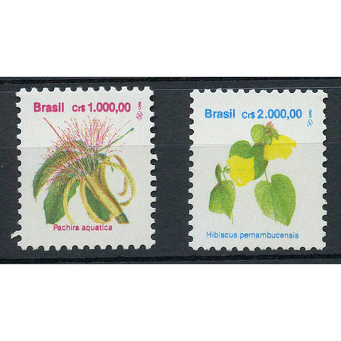 Brazil 1992 Flower definitives, top values, u/m. SG2424b & 2424c