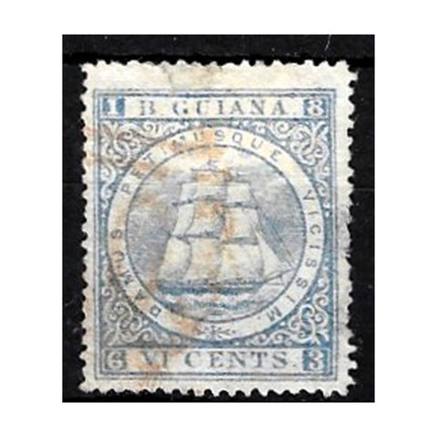 British Guiana 1863-76 6c Perf 15 minor imperfections, g/u Cat.£150 SG111
