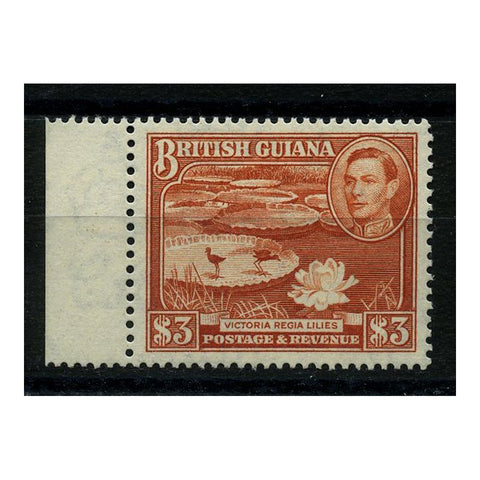 Br Guiana 1938-52 $3 Red-brown, Perf 14 x 13, u/m. SG319b