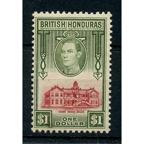 Br Honduras 1938-47 $1 Court house, lightly mtd mint, minor stain. SG159