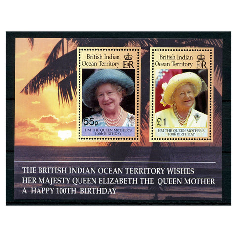 BIOT 2000 Queen Mothers 100th Birthday, u/m. SGMS242