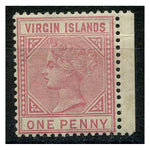 BVIs 1883-84 1d Rose Red, lightly mtd mint. SG29