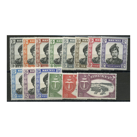 Brunei 1952-58 Basic set to $5 lightly mtd mint. SG100-13